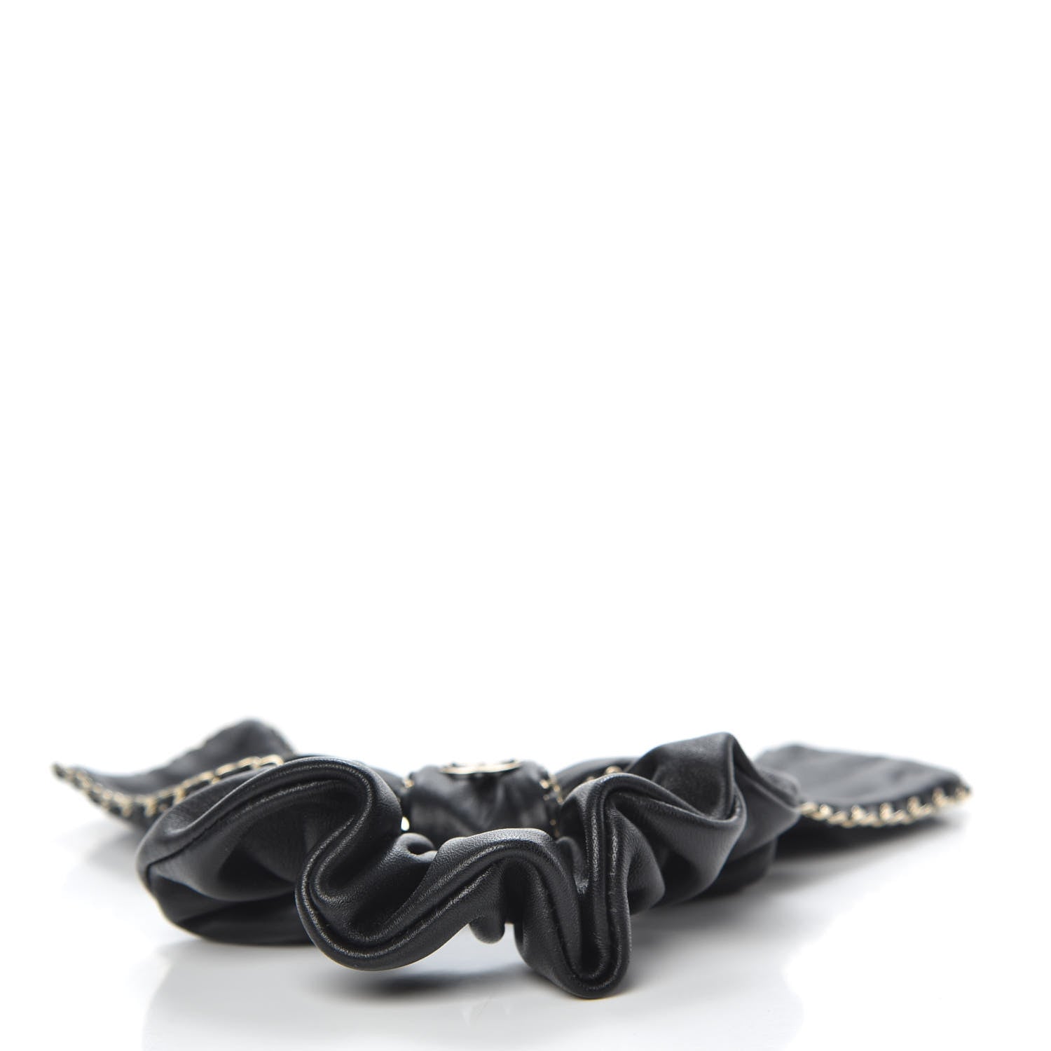 Chanel Lambskin Chain CC Hair Bow Tie Black Gold 2 of 4