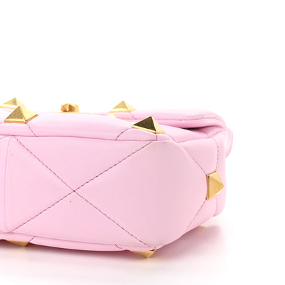 Valentino Garavani Nappa Medium Roman Stud Shoulder Bag Pink Borealis 9 of 10