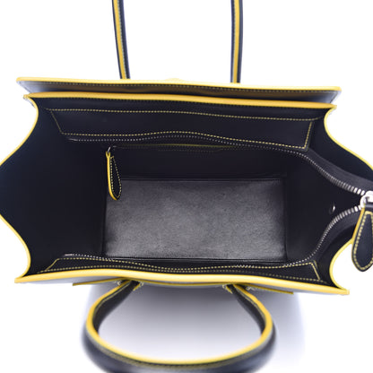Celine Satin Calfskin Debossed Micro Luggage Black 5 of 10