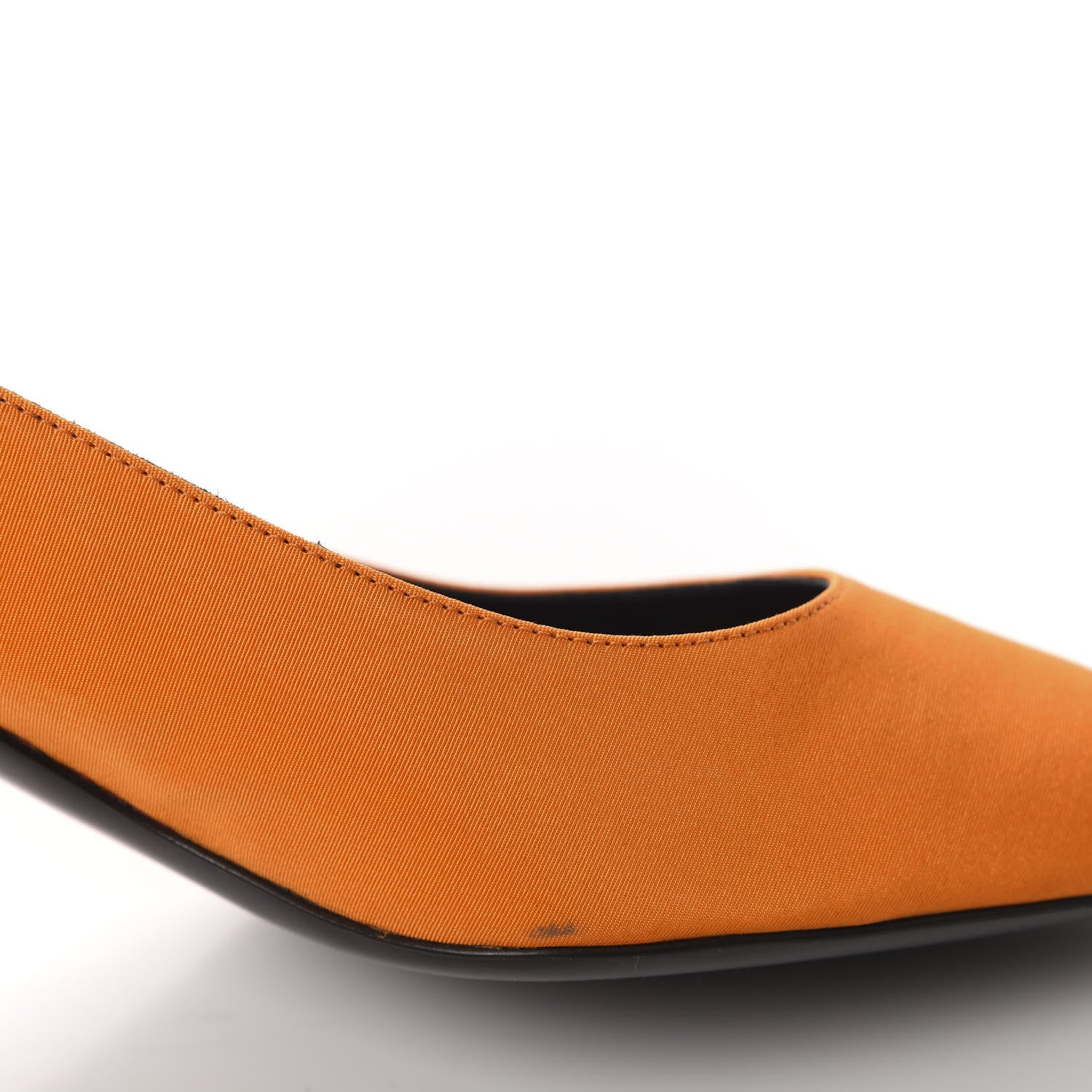 Saint Laurent Satin Kiki Slingback Pumps 38 Orange 8 of 10
