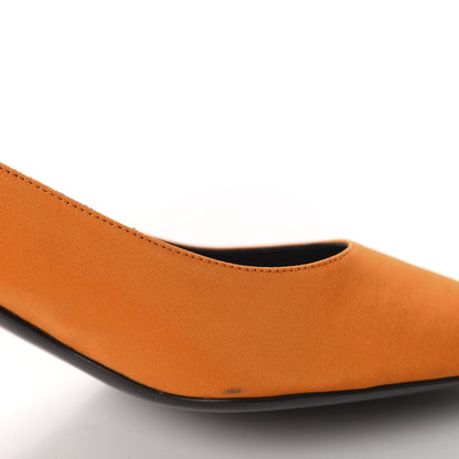 Saint Laurent Satin Kiki Slingback Pumps 38 Orange 8 of 10
