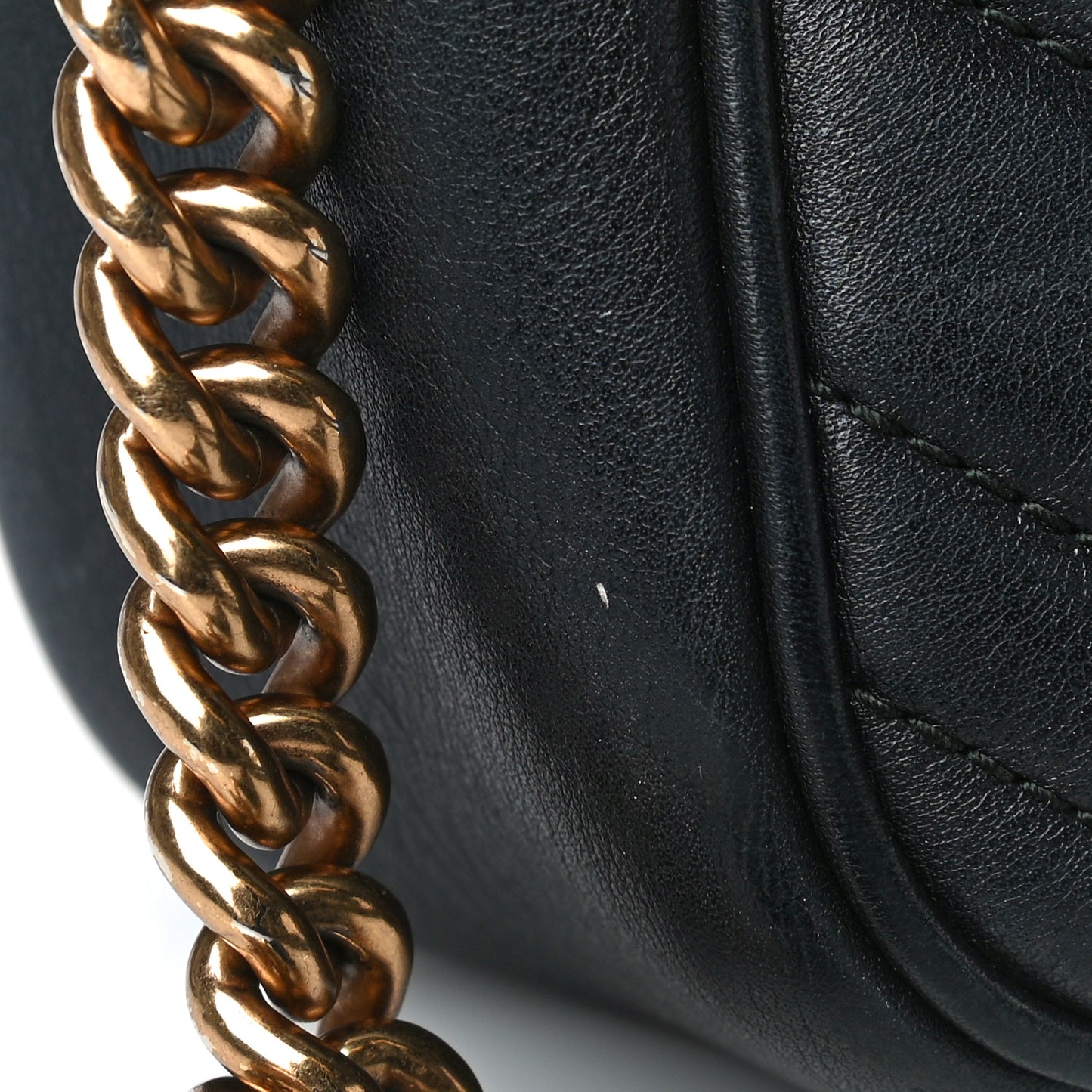 Calfskin Matelasse Small GG Marmont Chain Shoulder Bag Black