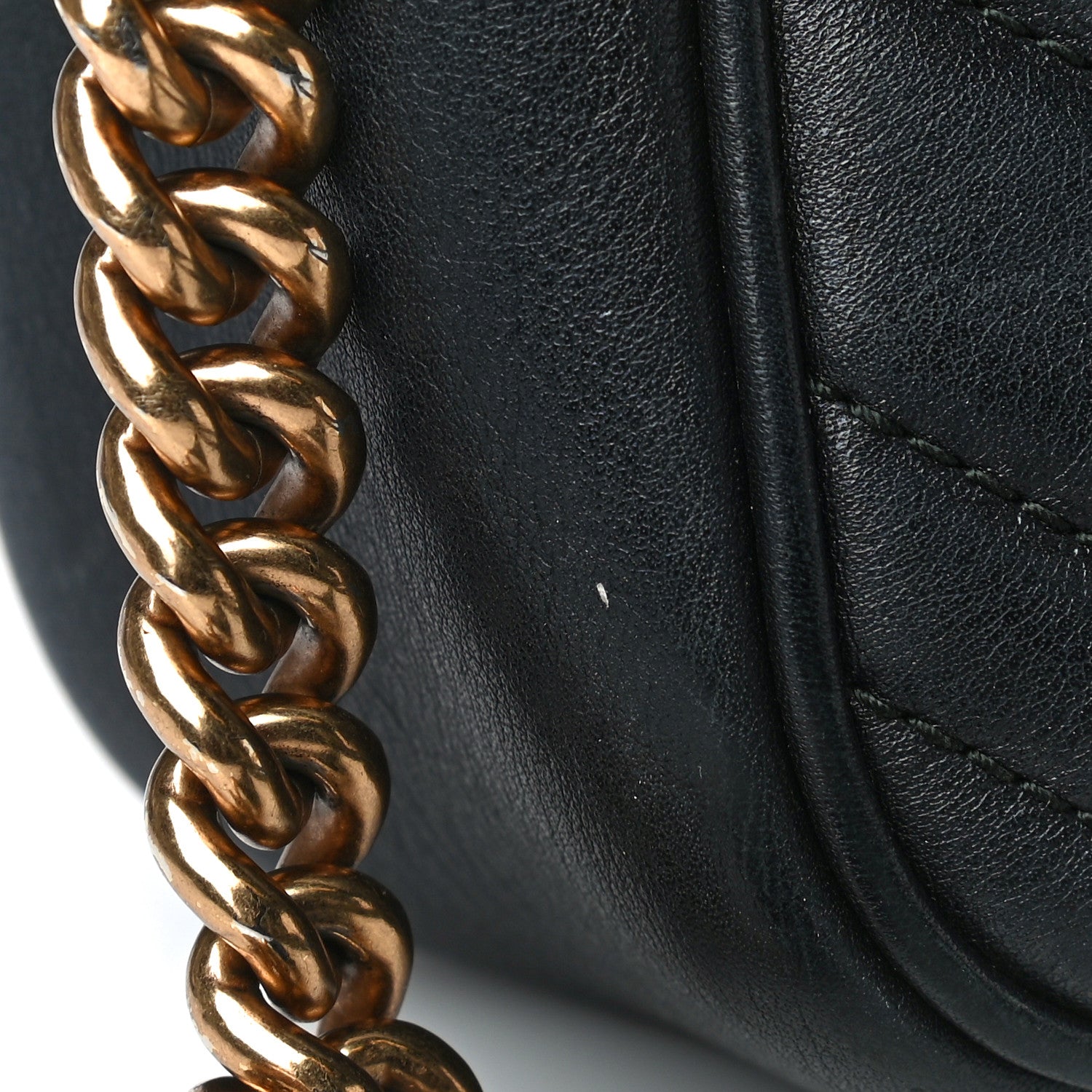 Gucci Calfskin Matelasse Small GG Marmont Chain Shoulder Bag Black 25 of 33
