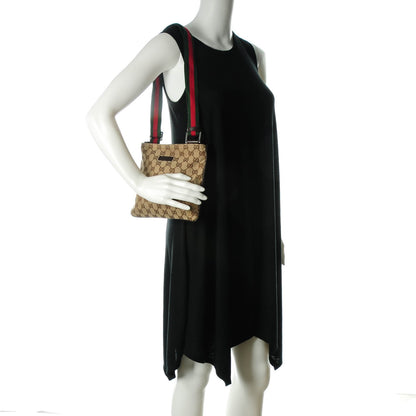 Gucci Monogram Web Small Flat Messenger Bag Brown 2 of 9