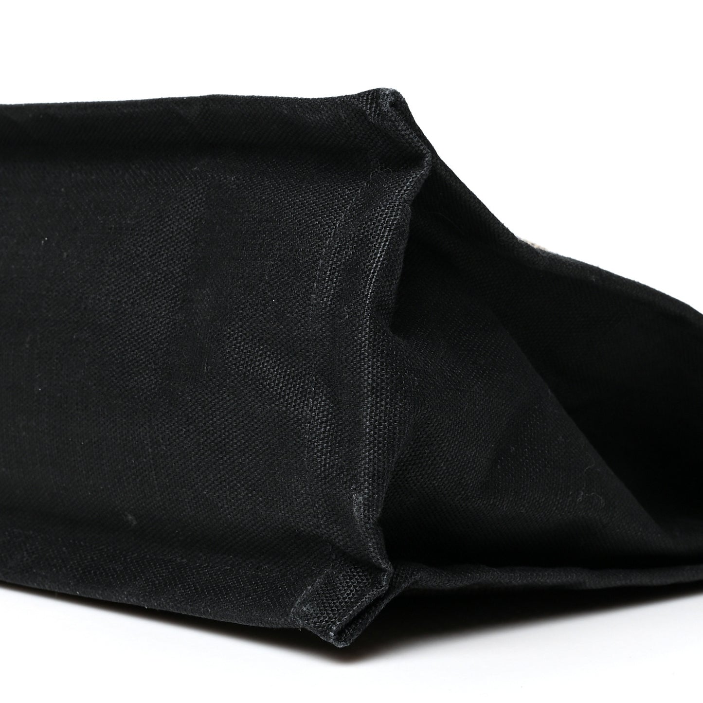 Embroidered Cotton Linen Rive Gauche Noe Tote Black Beige