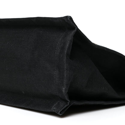 Saint Laurent Embroidered Cotton Linen Rive Gauche Noe Tote Black Beige 9 of 9