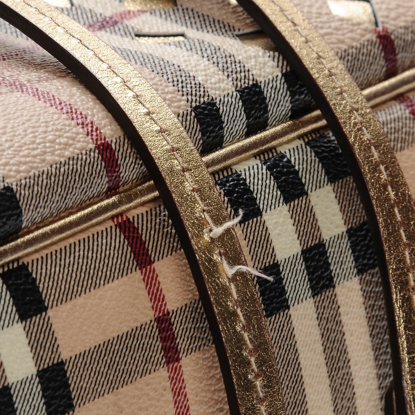 Haymarket Check Drawstring Claudia Bag Gold