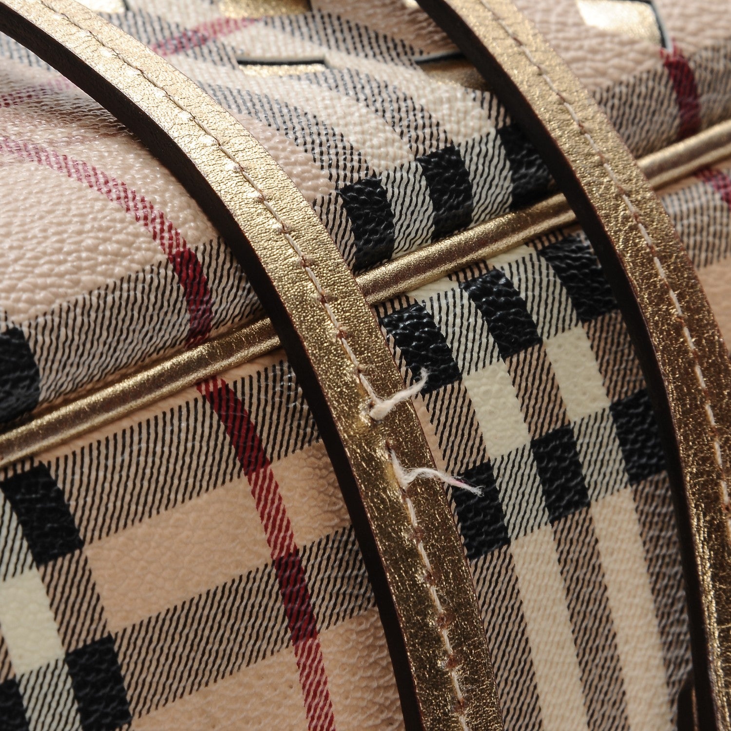 Burberry Haymarket Check Drawstring Claudia Bag Gold 9 of 12