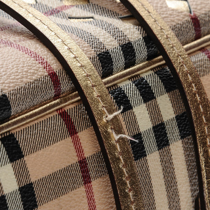 Burberry Haymarket Check Drawstring Claudia Bag Gold 9 of 12