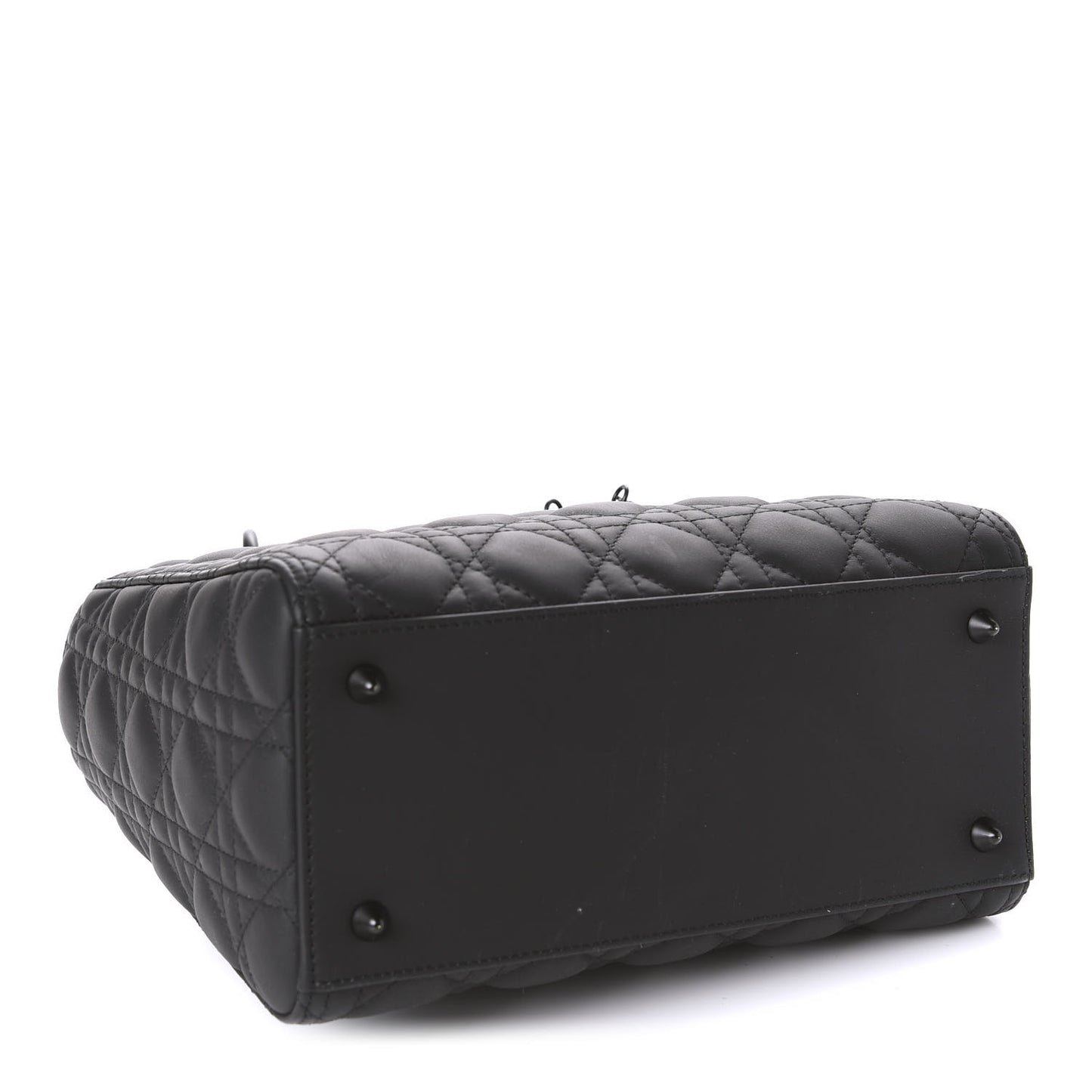 Ultra Matte Calfskin Cannage Medium Lady Dior Black
