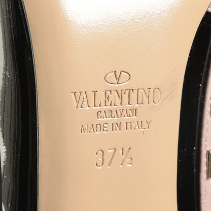 Valentino Garavani Patent Nappa Rockstud Ankle Strap 100mm Pumps 37.5 Black Poudre 6 of 6