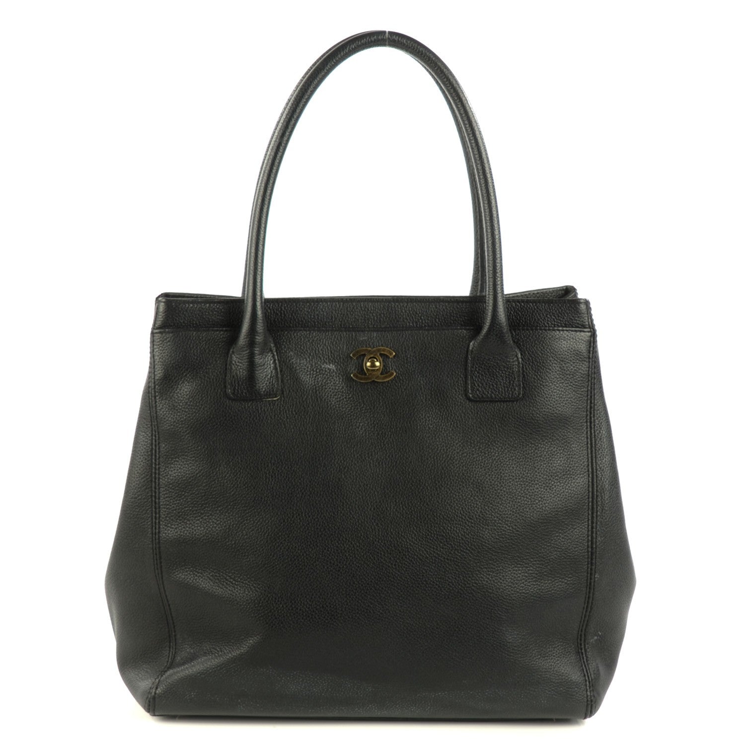 Chanel Calfskin Tall Cerf Tote Black 1 of 7