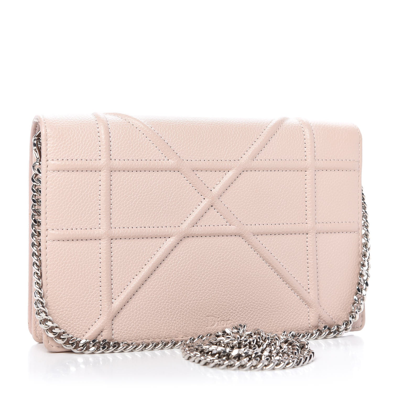 Christian Dior Grained Calfskin Diorama Wallet on Chain Pouch Nude 3 of 10
