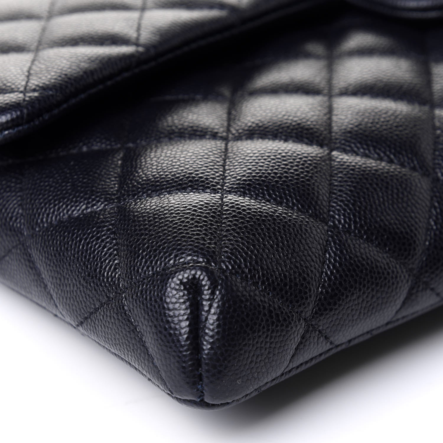 Chanel Caviar Quilted Flap Clutch Navy 10 of 12