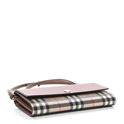 Burberry Calfskin Vintage Check Wallet With Detachable Strap Archive Beige Tan 4 of 8