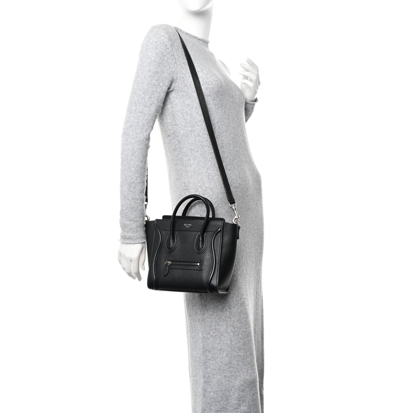 Drummed Calfskin Nano Luggage Black
