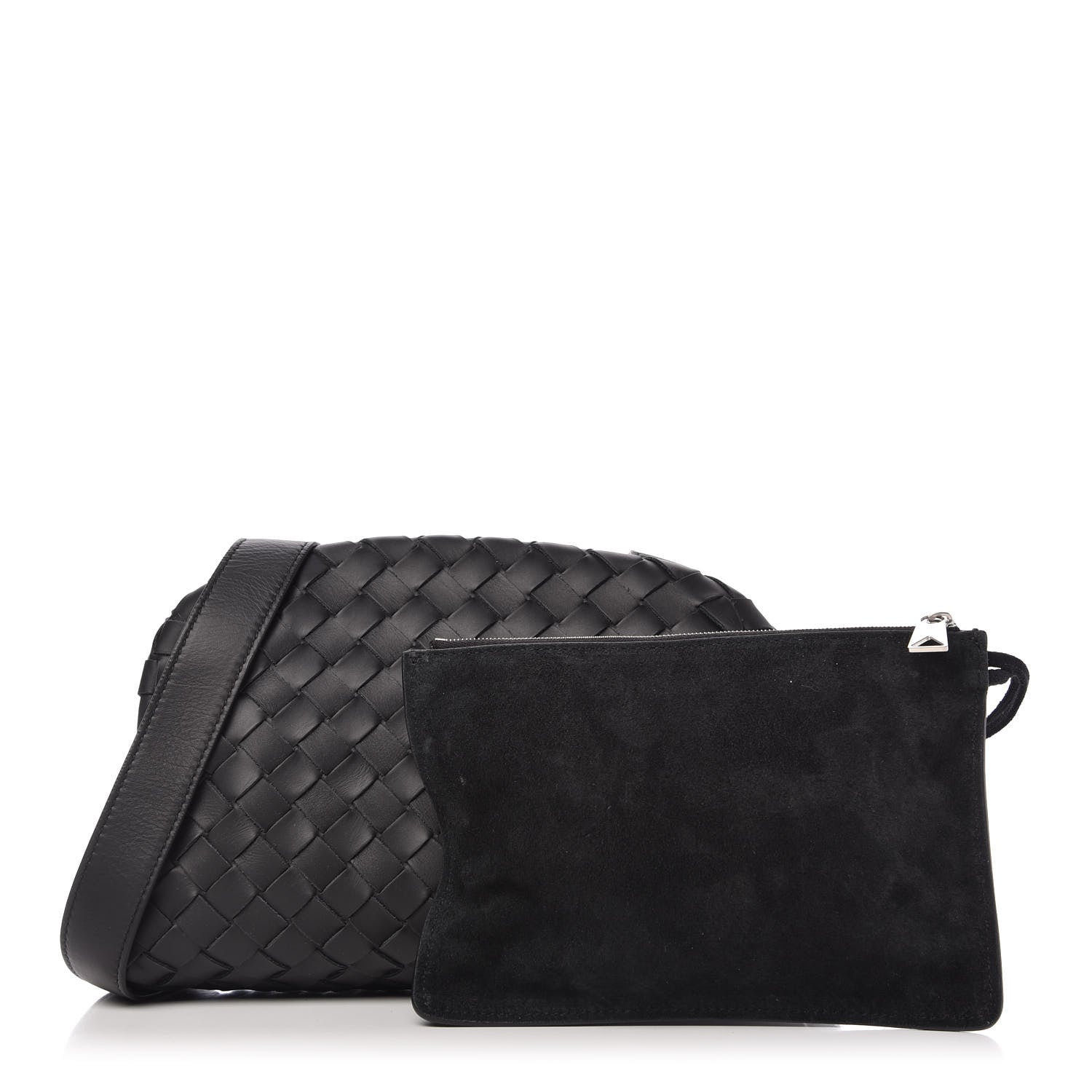Bottega Veneta Calfskin Intrecciato Crossbody Black 1 of 12