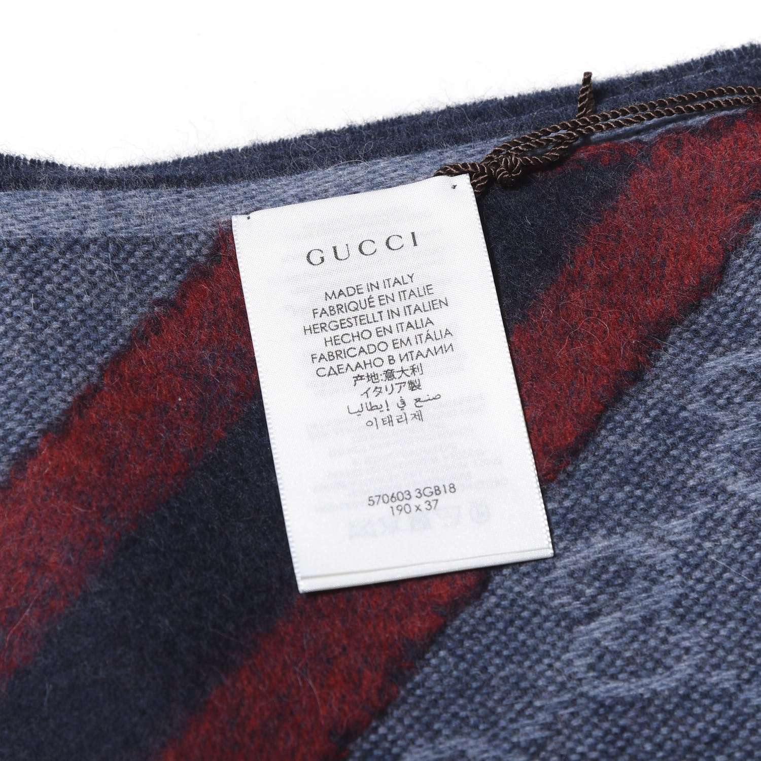 Gucci Wool Alpaca Monogram Web New Nikky Scarf Midnight Blue 4 of 4