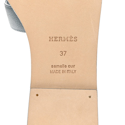 Hermes Epsom Oran Sandals 37 Gris Antarctique 6 of 11