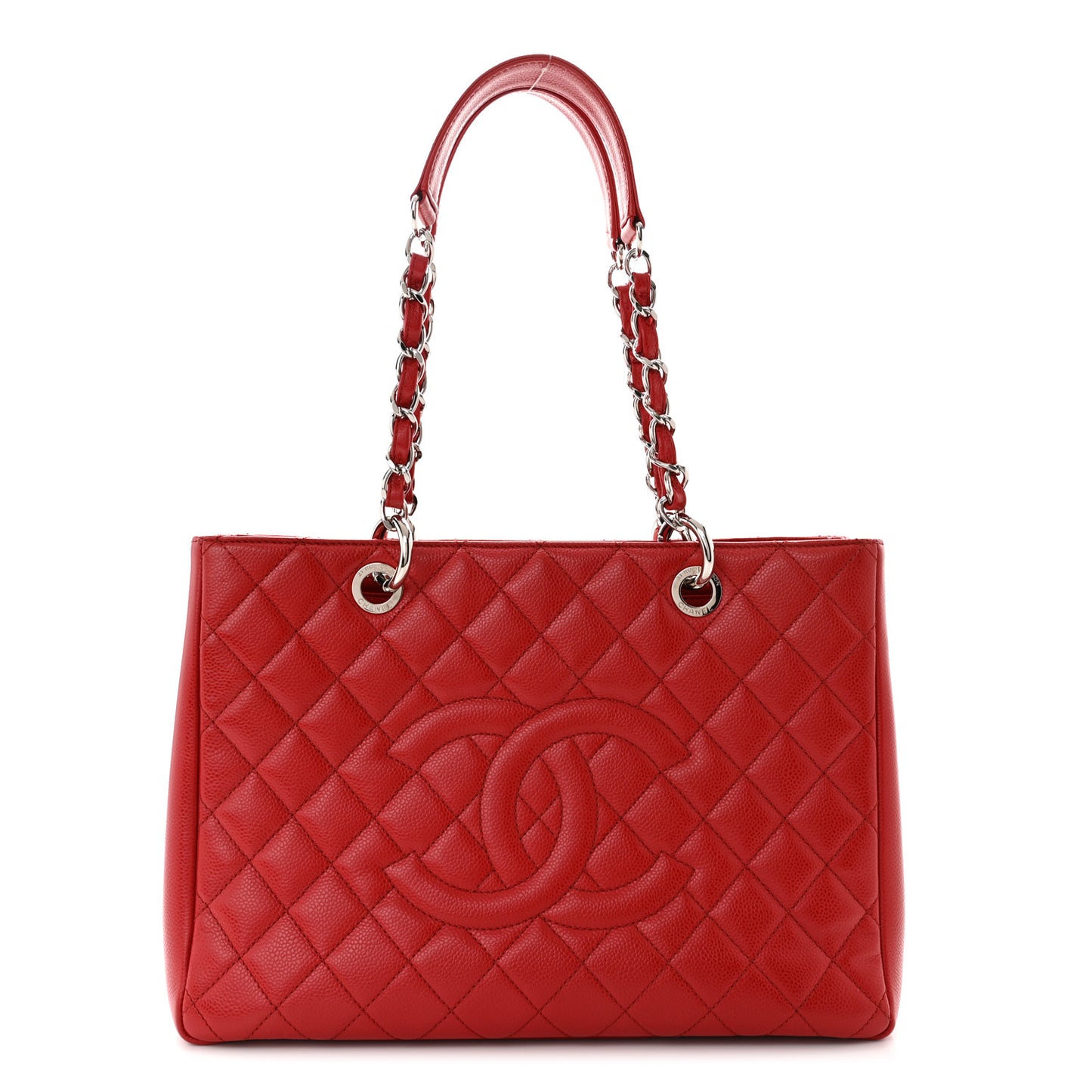 Caviar Quilted Grand Shopping Tote GST Red