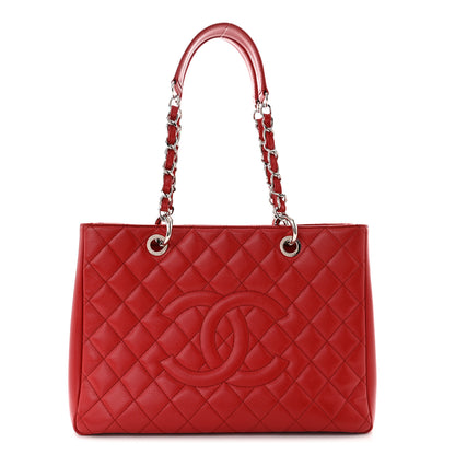 Chanel Caviar Quilted Grand Shopping Tote GST Red 1 of 11