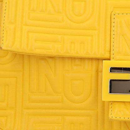 Fendi Nappa Logo Embossed Baguette Lemon Giallo 8 of 10