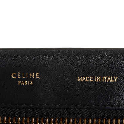 Celine Calfskin Crocodile Embossed Medium Trapeze Black 7 of 9