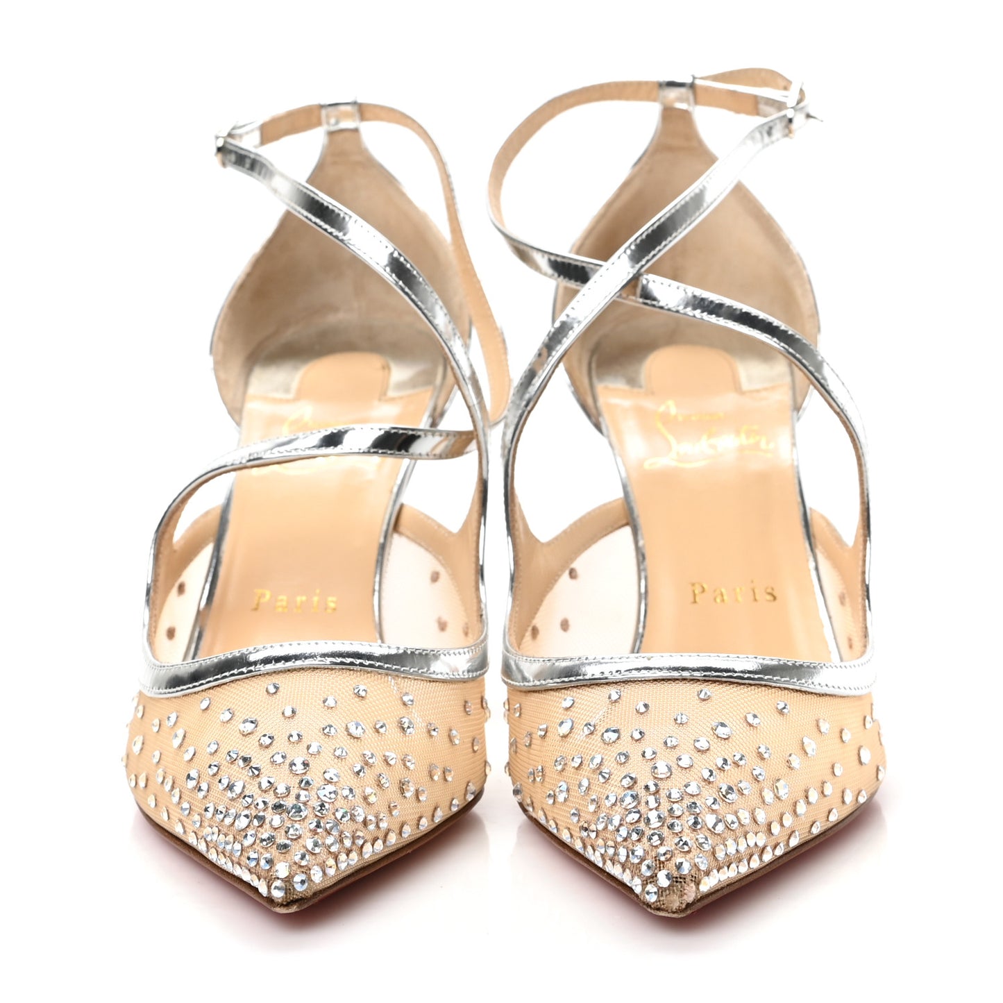 Dentelle Jacquard Strass Twistissima 85 Pumps 37.5 Silver