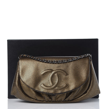Chanel Metallic Caviar Half Moon Wallet On Chain WOC Bronze 8 of 8