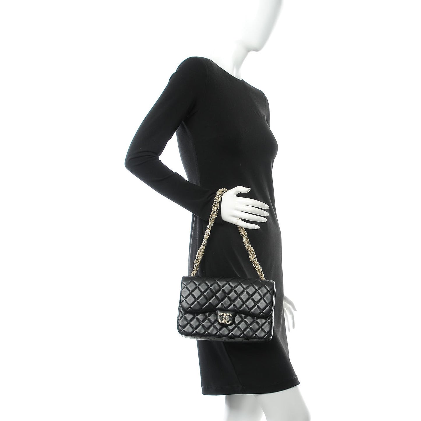 Lambskin Quilted Medium Westminster Pearl Flap Black