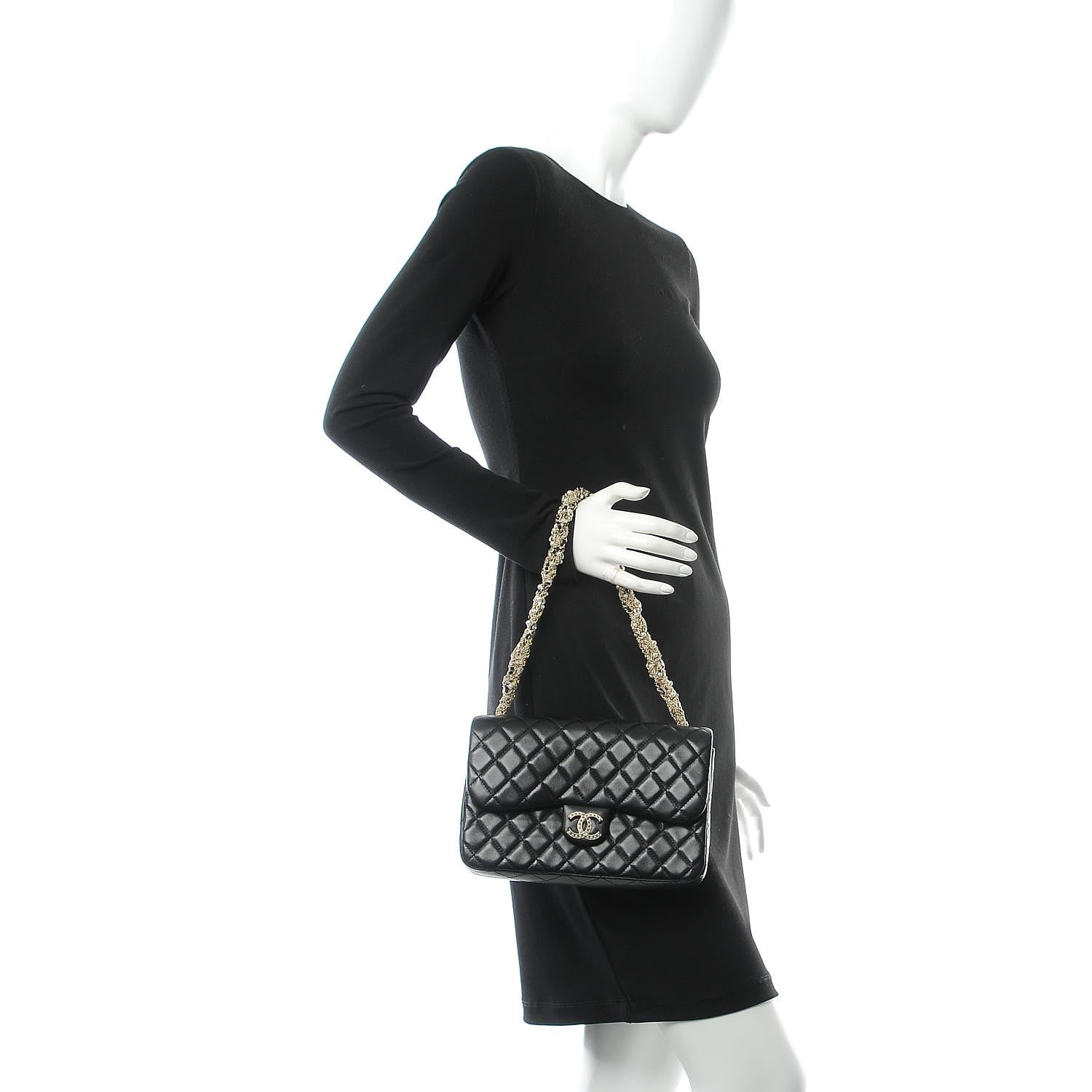 Chanel Lambskin Quilted Medium Westminster Pearl Flap Black 2 of 8