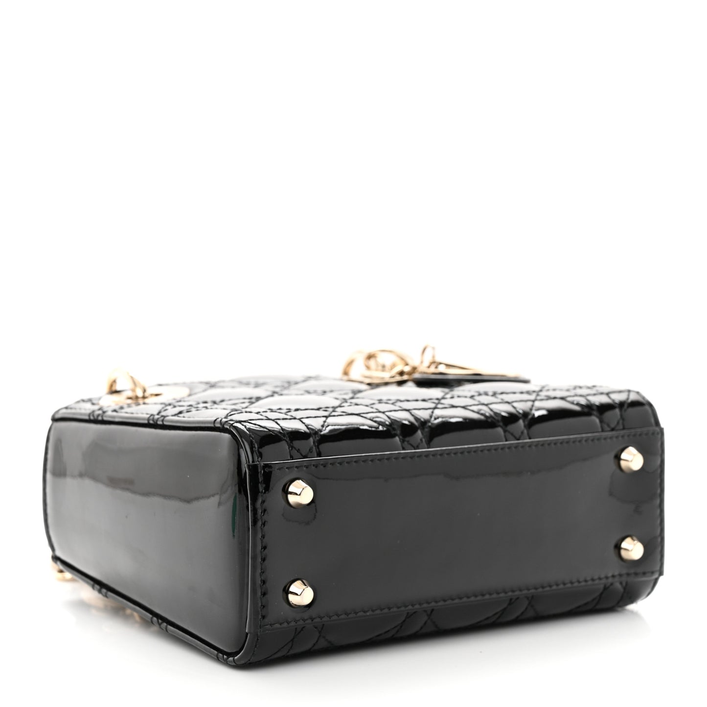 Patent Cannage Mini Lady Dior Black