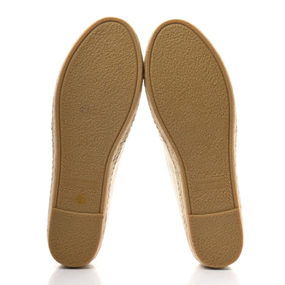 Saint Laurent Metallic Lambskin Monogram Espadrilles 38 Platino 5 of 8