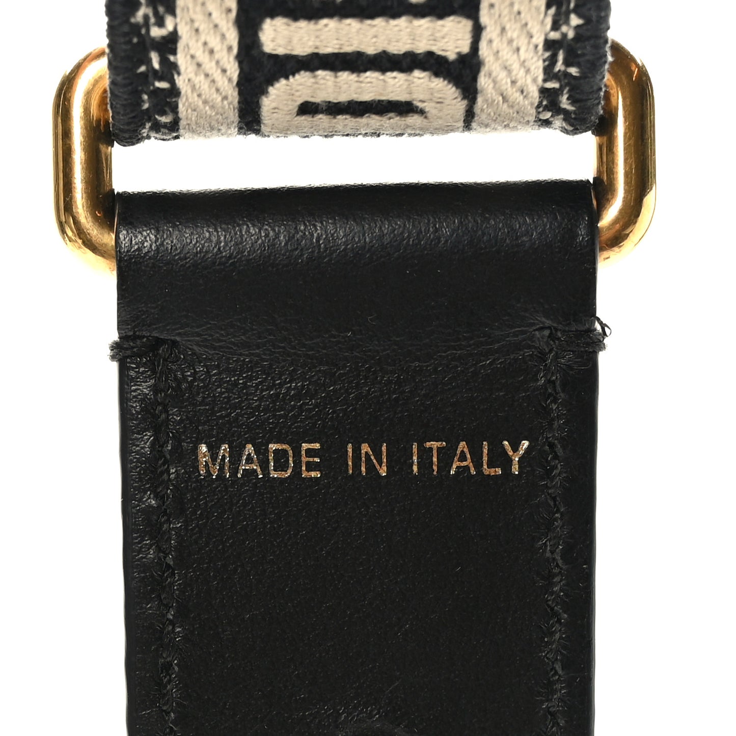 Canvas Embroidered Adjustable Shoulder Strap Black