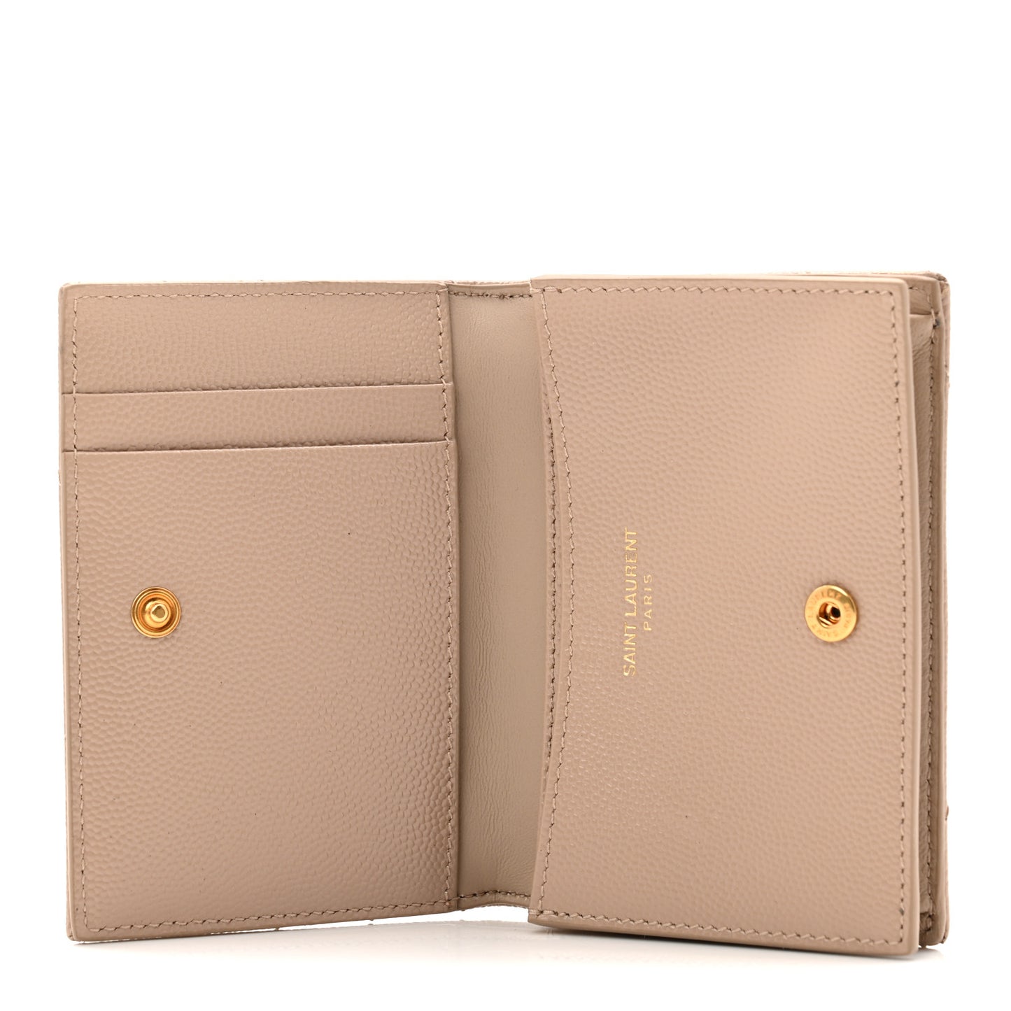 Grain De Poudre Matelasse Chevron Monogram Flap Card Case Dark Beige
