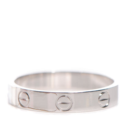 Cartier 18K White Gold 4mm LOVE Ring 55 7.25 1 of 4