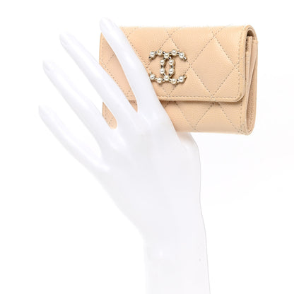 Chanel Caviar Pearl Quilted Coco Candy Flap Card Holder Beige 2 of 13