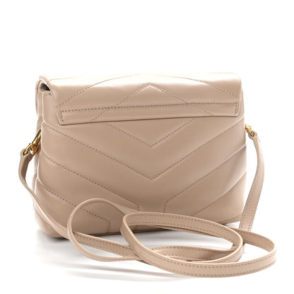 Saint Laurent Calfskin Y Quilted Monogram Toy Loulou Crossbody Bag Dark Beige 3 of 10