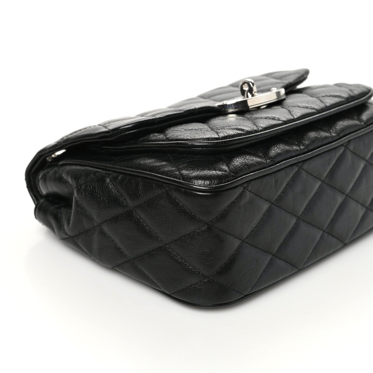 Shiny Buffalo Quilted Small Darley Shoulder Bag Black
