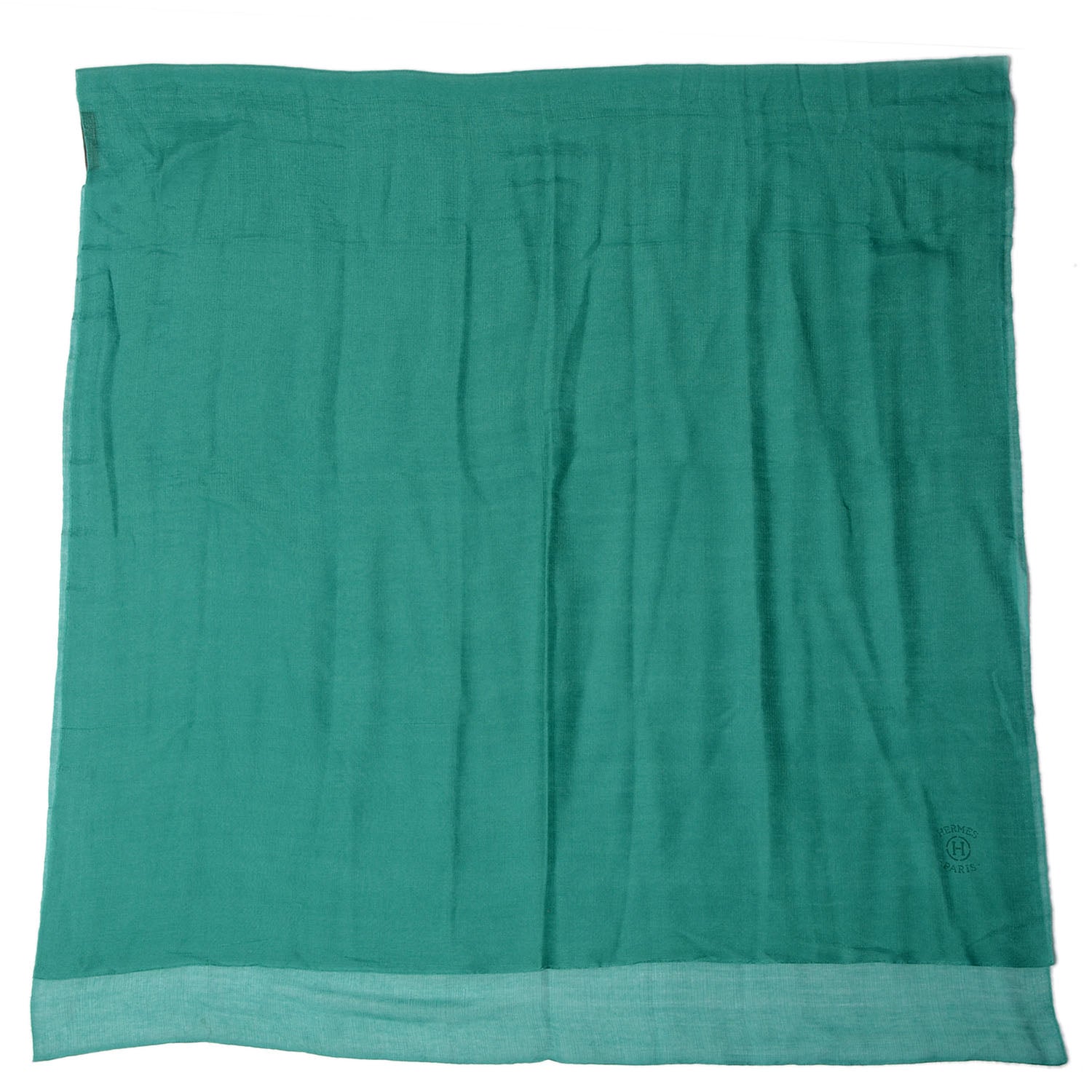 Hermes Cashmere Silk Plume Unie Stole Emerald Green 3 of 5
