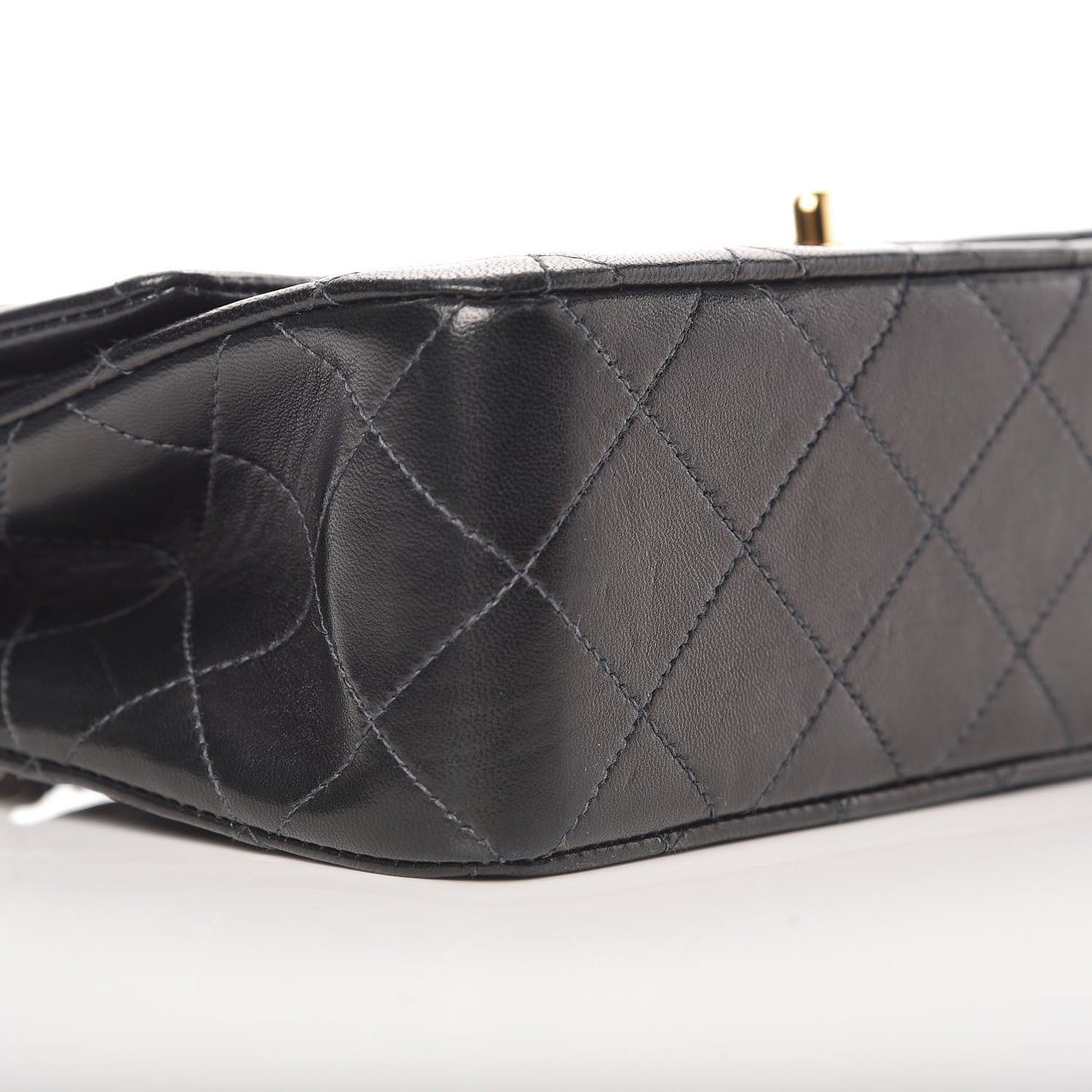 Lambskin Quilted Small Double Flap Black