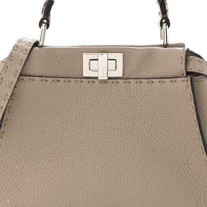 Fendi Cuoio Romano Snakeskin Selleria Mini Peekaboo Iconic Satchel Corda White 8 of 12