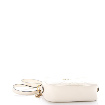 Gucci Calfskin Matelasse Mini GG Marmont Chain Shoulder Bag White 4 of 8