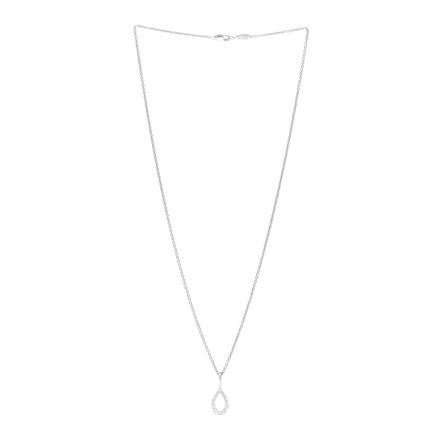 Harry Winston Platinum Diamond Loop Pendant Necklace 3 of 4