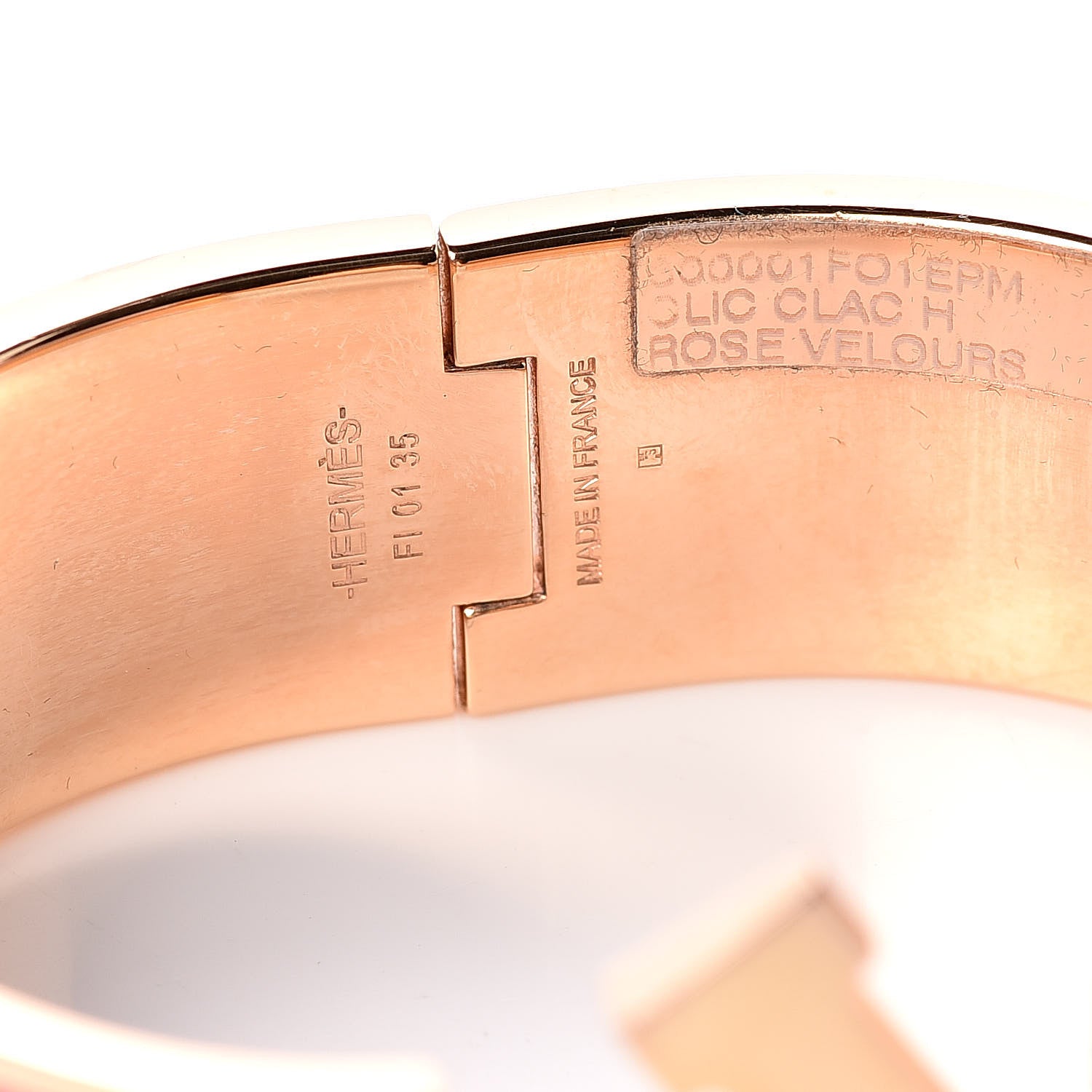 Hermes Enamel Wide Clic Clac H Bracelet PM Rose Velours 5 of 6