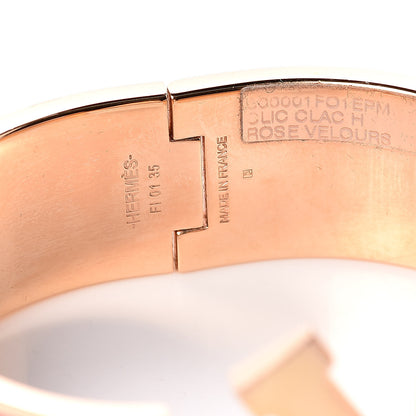 Hermes Enamel Wide Clic Clac H Bracelet PM Rose Velours 5 of 6