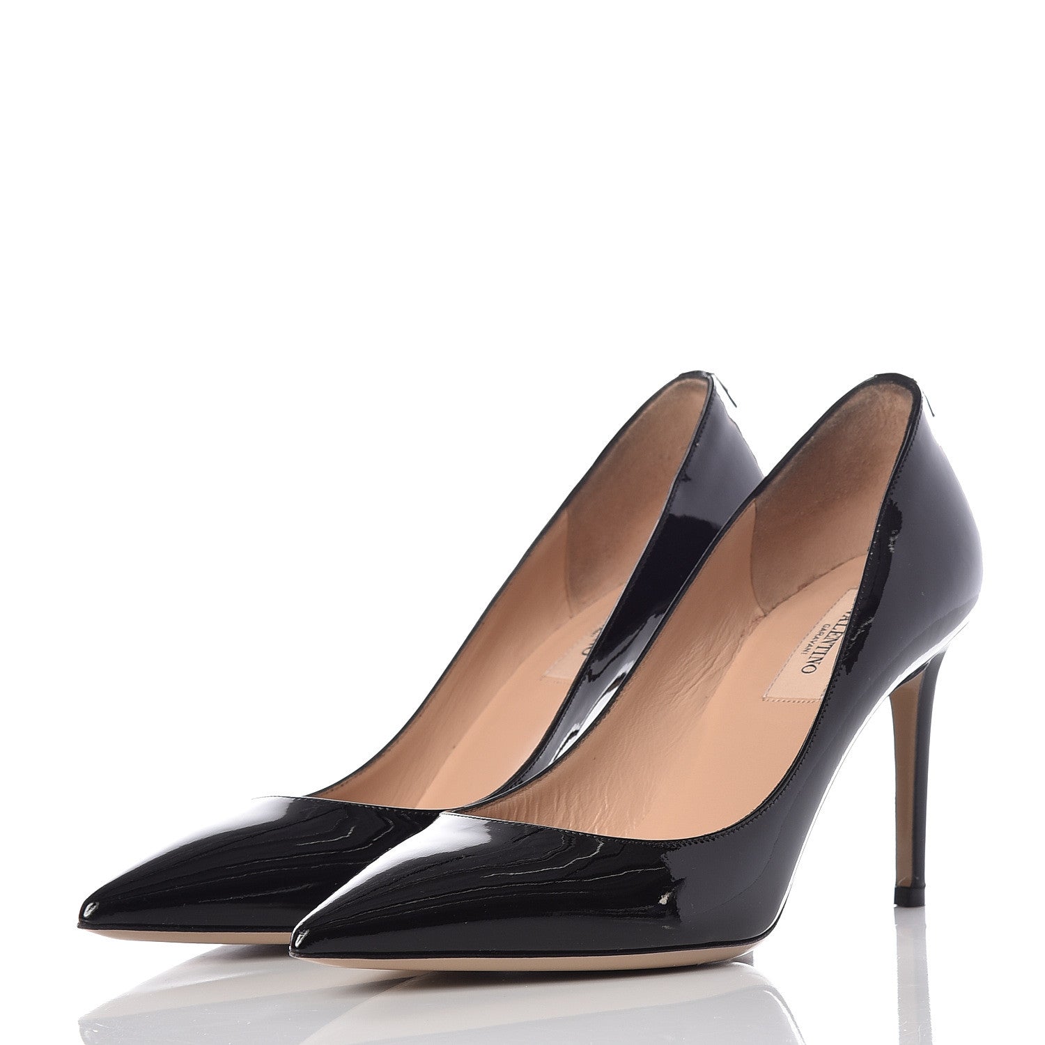 Valentino Garavani Patent Rockstud New Plain 85mm Pumps 38 Black 2 of 11