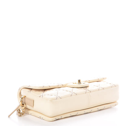 Chanel Calfskin Double Stitched Medium Flap White 4 of 9