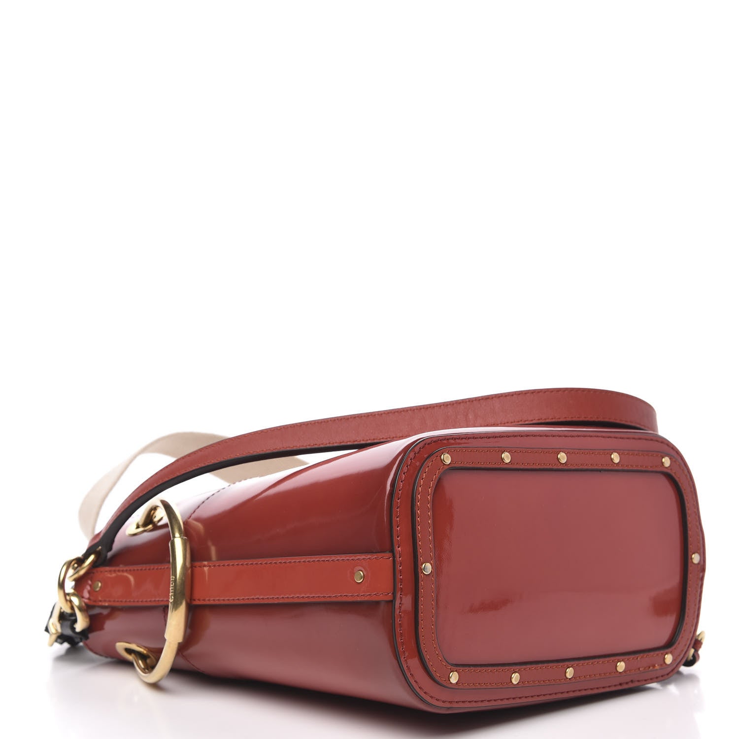 Chloe Patent Calfskin Small Roy Bucket Bag Earthy Red 5 of 11