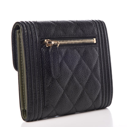 Chanel Caviar Quilted Compact Boy Wallet Black 3 of 10